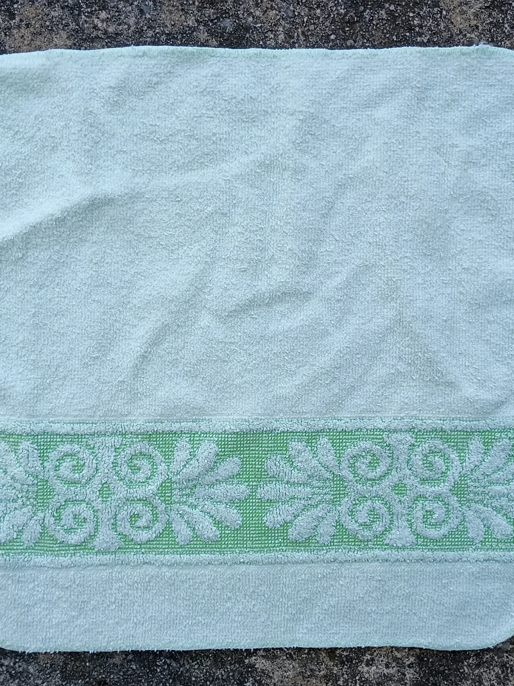 Vtg Cannon Monticello Towel Lime Green Sculptured Floral Washcloth Bath Towel